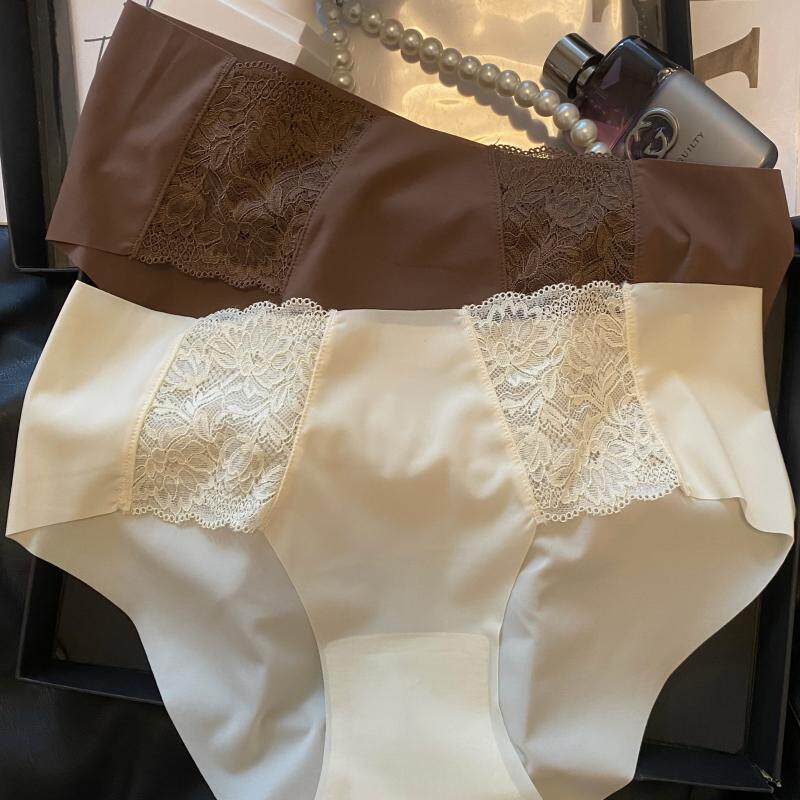 2025春夏新款拼蕾丝冰丝内裤女
