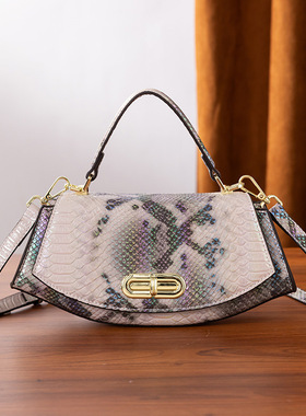 2025新款蛇纹蜥蜴纹简约性感大气时尚单肩斜挎包高级感手提包