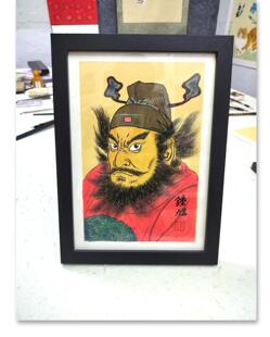 新款原创手绘钟馗画像100%纯手绘真朱砂镇宅引福降小人打小鬼摆台