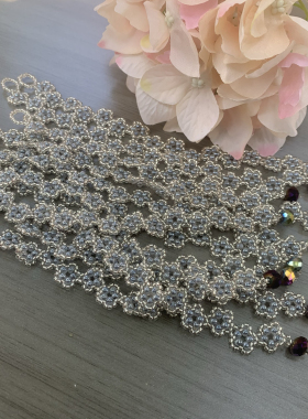 手工超优米珠串珠原创（冰乌梅）花朵米珠手链轻奢复古小资可爱