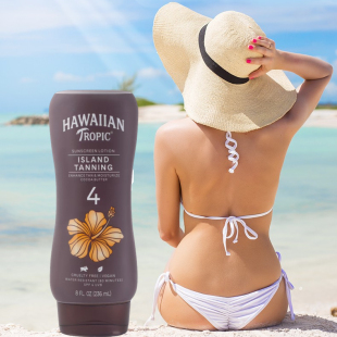 美国Hawaiian Tropic夏威夷古铜色spf4助晒乳古铜色美黑房灯机