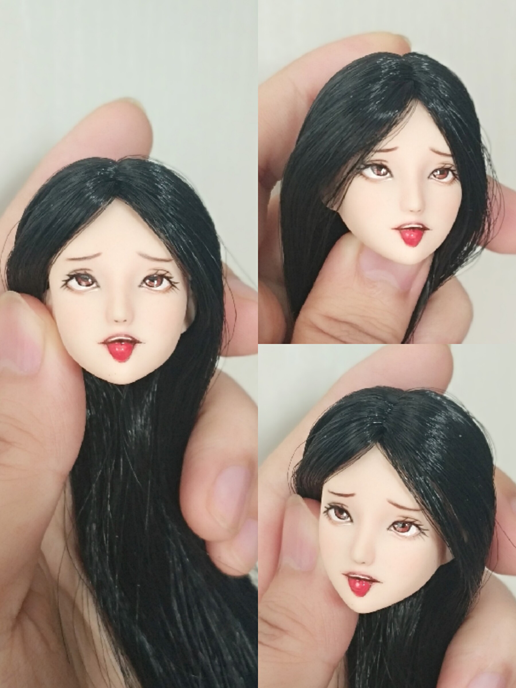 特殊表情 吐舌头头雕 可加眼泪 女兵人 改妆  开嘴 张嘴表情