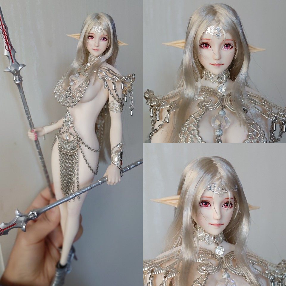 魔幻风性感盔甲铠甲女战士魔导士双枪女兵人