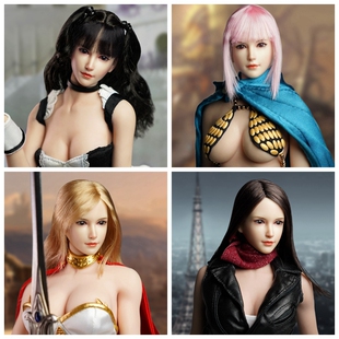 现货SUPER DUCK 1/6兵人头雕 SDH015白肤色女头雕 适合包胶女素体