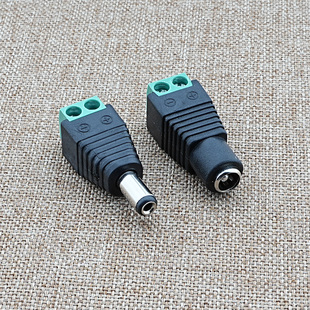 DC5.5mm公母转接插头正负极接线便携式对插延长DIY内正外负5521