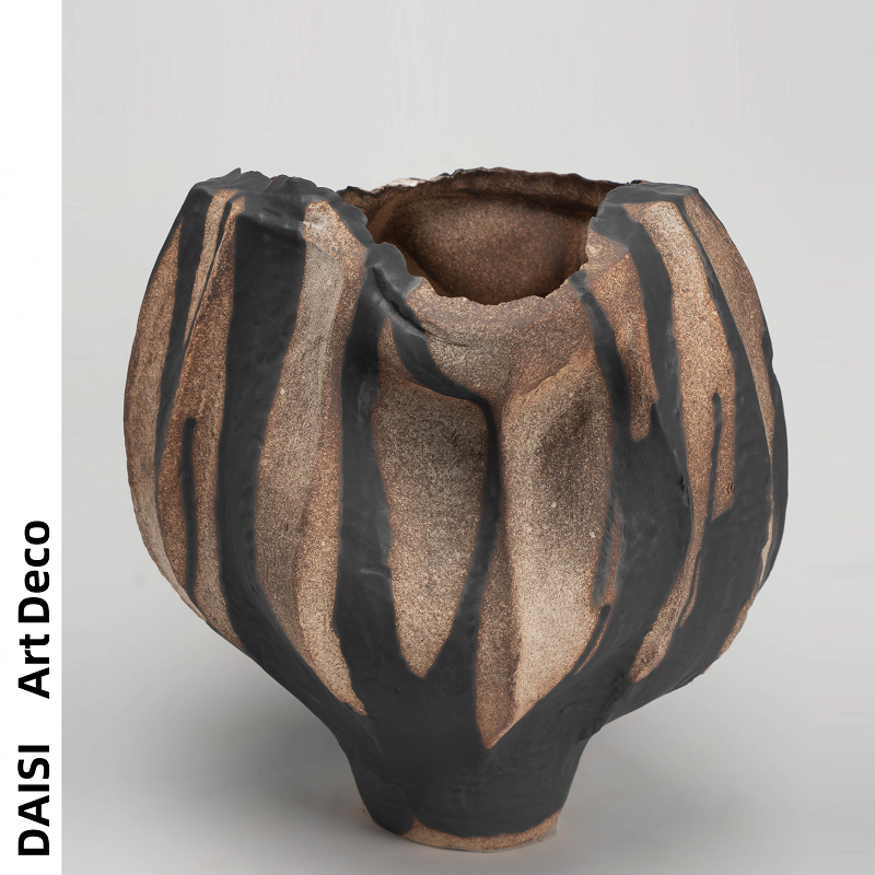 侘寂风复古手绘不规则口径陶瓷花瓶样板间酒店民宿博古架花器摆件,家居饰品,花瓶,淘宝优惠券,粉丝福利购,淘宝优惠卷