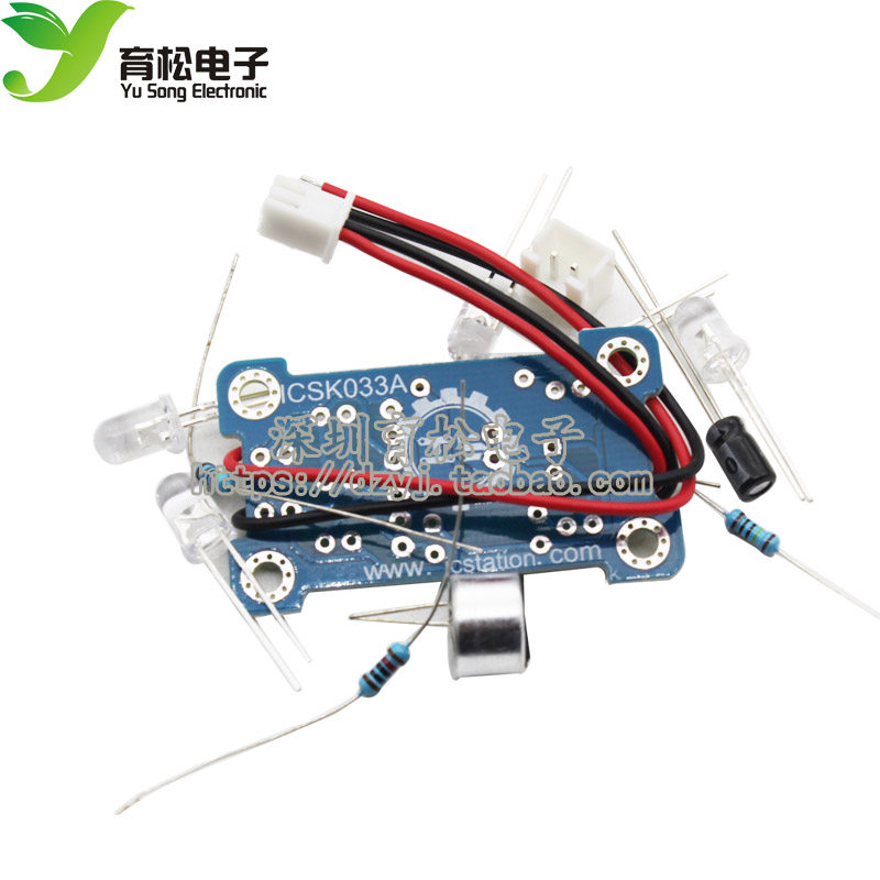 声控5MM绿色LED旋律灯电子制作套件 DIY趣味制作 散件