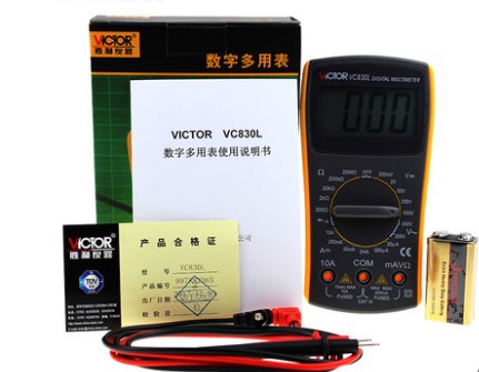 VC830L 胜利数字万用表 手持万能表带蜂鸣功能 3位半