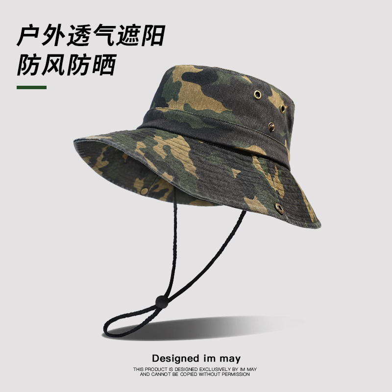 户外钓鱼男女渔夫帽夏季防晒帽子