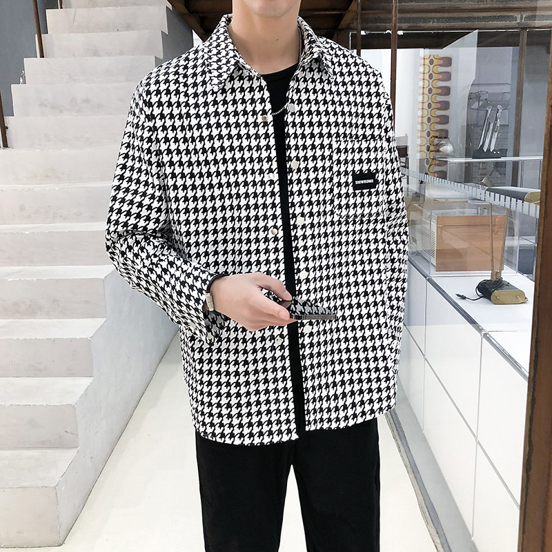 春季新款港风长款学生外套长袖衬衫宽松风衣A328-21013-P85控109,男装衬衫,星座406