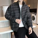 2024秋季新款轻熟千鸟格夹克外套男宽松百搭a328-21069-P85控115，男装夹克，星座406