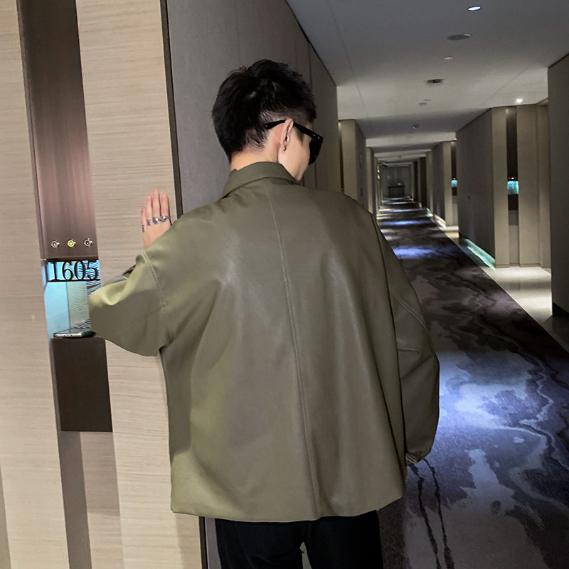秋季新款社会小伙简约夹克外套皮衣帅气男A328-21732-P125控165,男装皮衣,星座406