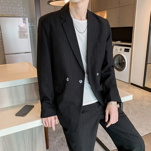 2024新款竖条纹韩版百搭西服套装男西装西裤a328-21601-P165控225图片