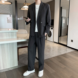 2024新款竖条纹韩版百搭西服套装男西装西裤a328-21601-P165控225，男装西服套装，星座406