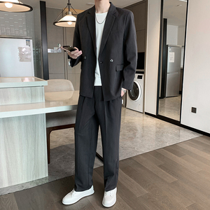 2024新款竖条纹韩版百搭西服套装男西装西裤a328-21601-P165控225图片