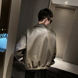 2024秋季新款社会小伙风皮衣皮夹克外套男A328-21662-P125控165，男装皮衣，星座406