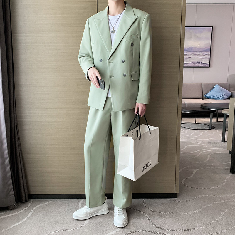 2024新款秋季韩版长袖西服西裤西装套装男A328-21707-P165控225,男装西服套装,星座406