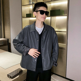 秋季新款社会小伙简约夹克外套皮衣帅气男A328-21732-P125控165，男装皮衣，星座406
