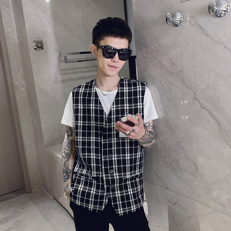 夏款短袖韩版休闲马甲背心社会小伙上衣外套A328-21306-P55K75,男装背心/马甲,星座406