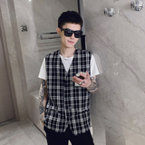 夏款短袖韩版休闲马甲背心社会小伙上衣外套A328-21306-P55K75，男装背心/马甲，星座406