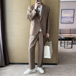 2024新款秋季韩版休闲长袖西服西裤西装套装A328-21706-P165控225图片
