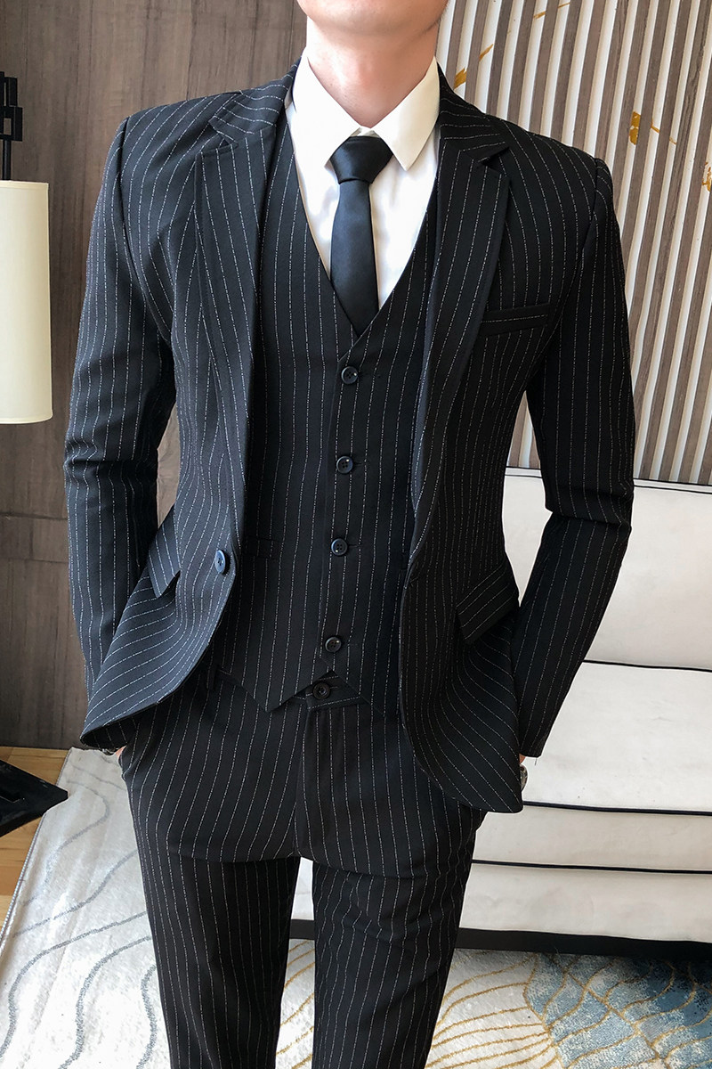 20年春季新款小西装结婚礼服西服西裤马甲三件套装A328-2021-P205,男装西服套装,星座406