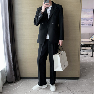 2024新款秋季韩版长袖西服西裤西装套装男A328-21707-P165控225图片