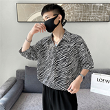 夏季新款印染花衬衫男长袖衬衣豹纹宽松A328-21301-P50控70，男装衬衫，星座406