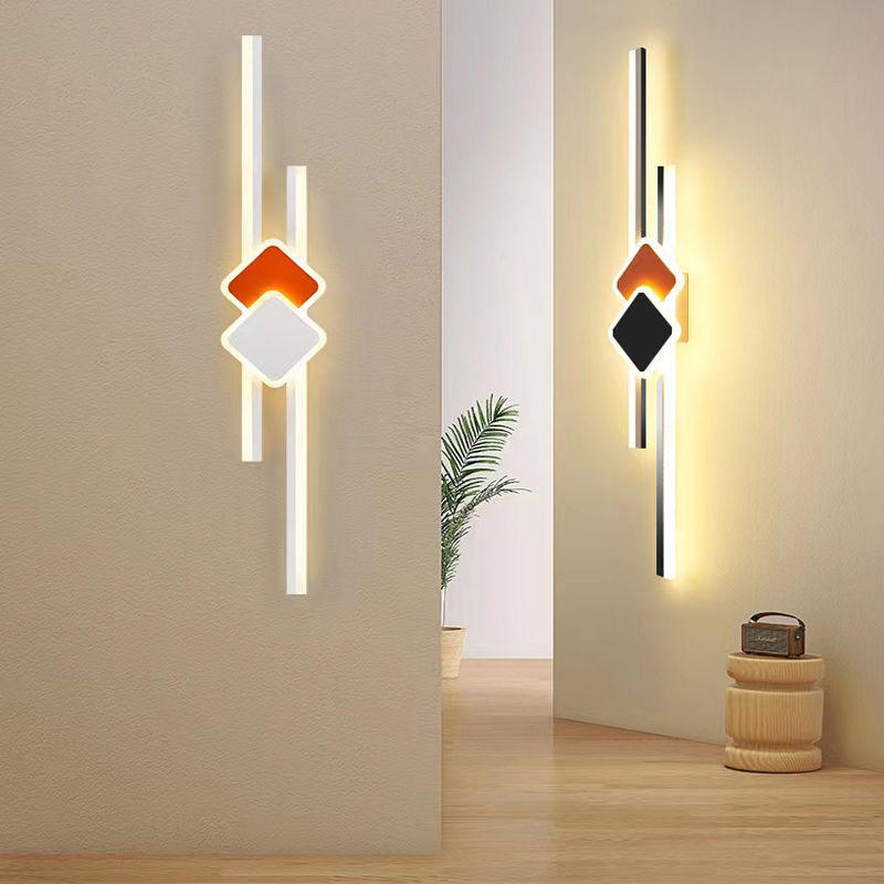 长条壁灯卧室床头墙灯楼梯阳台走廊过道客厅格栅壁灯背景墙左右款