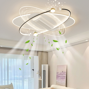 吸顶灯风扇一体2025新款 智能风扇灯客厅主灯带风扇房间灯全光谱