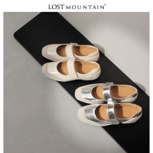 孤山定制法式运动玛丽珍女魔术贴厚底休闲单鞋2024新款浅口大码鞋