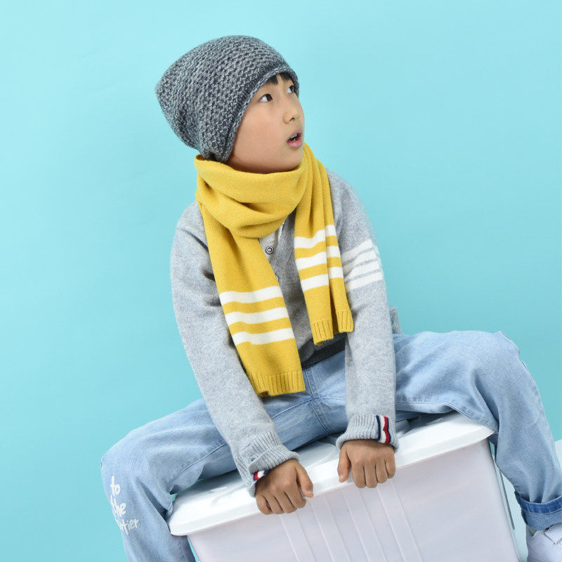 灰色山羊绒帽子男女送礼亲子款儿童学生2024秋冬内蒙古高端针织帽