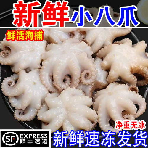 新鲜八爪鱼鲜活冷冻小章鱼迷你短腿八抓鱼大爆头去内脏捞汁小海鲜