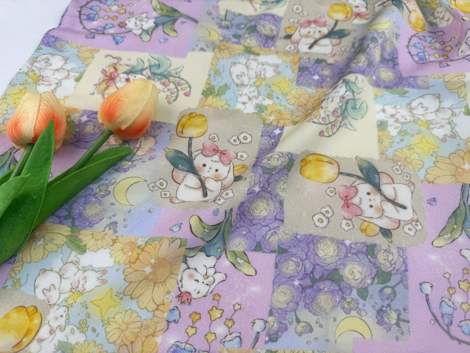 一米价40支斜纹天丝卡通拼布兔兔外套棉睡衣被套肠圈包包布料,纺织面料/辅料/配套,棉麻面料,淘宝优惠券,粉丝福利购,淘宝优惠卷