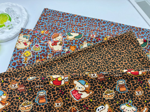 独家版权全棉8安帆布和府绸豹纹猫咪狗狗系列包包桌布背带裤外套