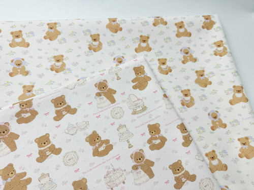 全棉8安帆布高密丝光帆布小熊系列包包外套桌布手工数码印花