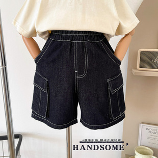2026夏季新款韩版个性儿童明线牛仔短裤宽松男童半截裤新品