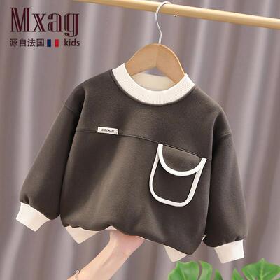 MXAG男童加绒卫衣2025秋