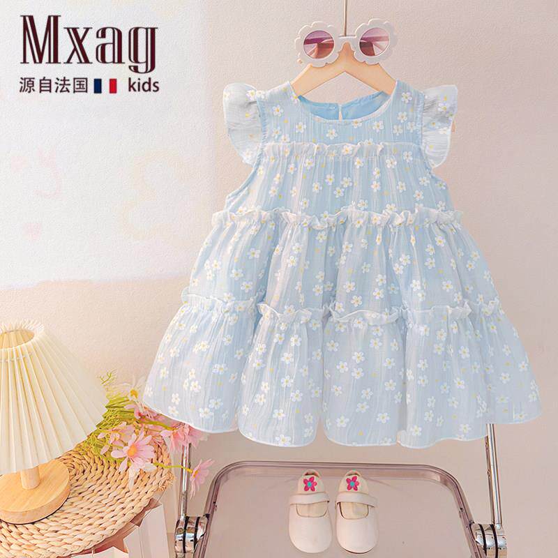 MXAG女童夏洋装洋派小女孩独特漂亮裙子婴儿童公主裙女宝巨好看夏