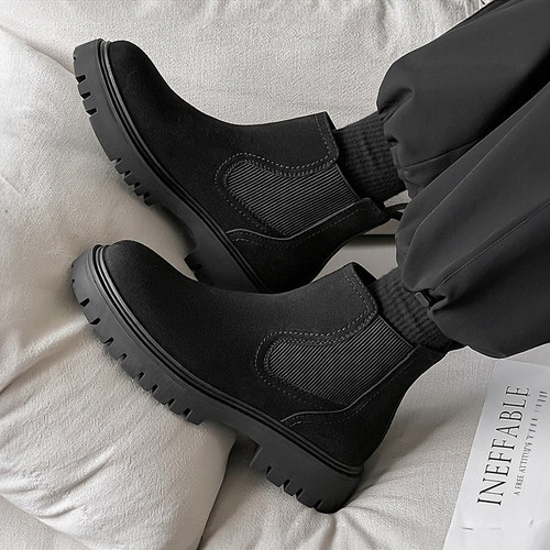 真皮马丁靴男透气不闷耐磨防滑