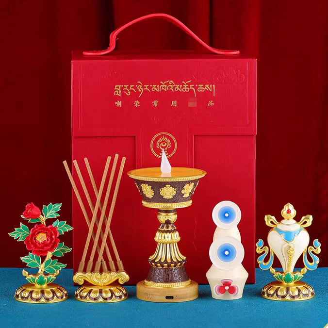 常用供品套装 花/香座/灯/装Z食子/海螺 已祝福