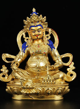 精致铜黄财神文殊四臂观音绿度母莲花生大士药师地藏佛像摆件7寸