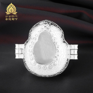 S925纯银嘎乌盒透明罩加厚款可以打开装物品吊坠嘎乌盒子大中小号