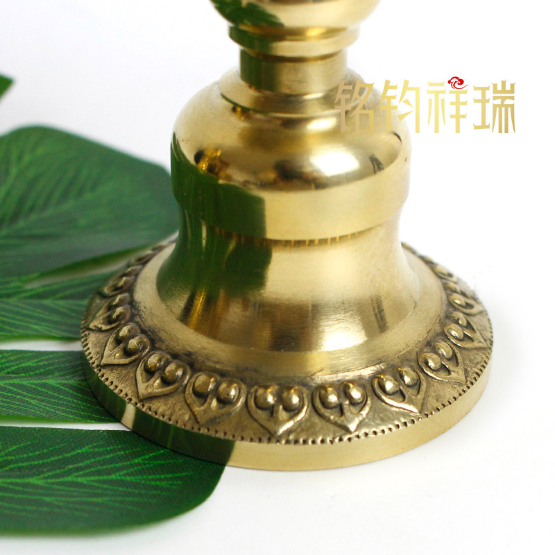 八宝灯黄铜酥油灯座供佛灯家用佛具佛前供灯长明灯烛台供灯架