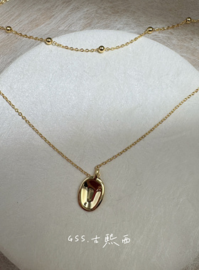 古熙西外饰｜潮牌原单质感超好 925银包18K金双层叠戴项链锁骨链