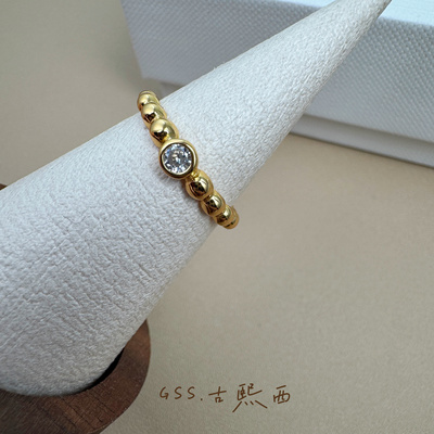 古熙西外饰｜品牌原单925银时髦个性精致小巧戒指指环女 开口戒