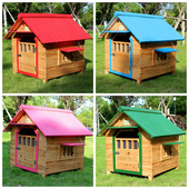 FIBER范博 包邮 彩色顶杉木实木狗屋狗窝狗笼猫窝猫屋宠物窝泰迪窝