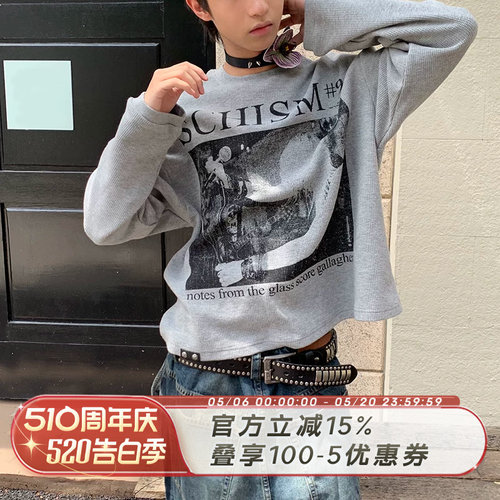SADSOUP华夫格乐队摇滚长袖T恤