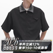 SHIRT 短袖 正装 英式 西装 箱型版 衬衫 口袋 拼接皮领 型 SUIT POH