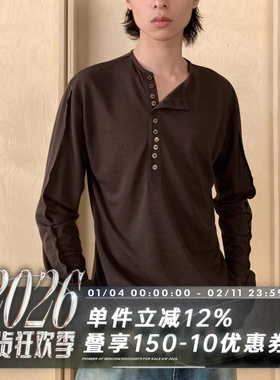 POH BUTTONS LONG SLEEVE 贝壳感纽扣 cleanfit先锋打底 斜扣长袖